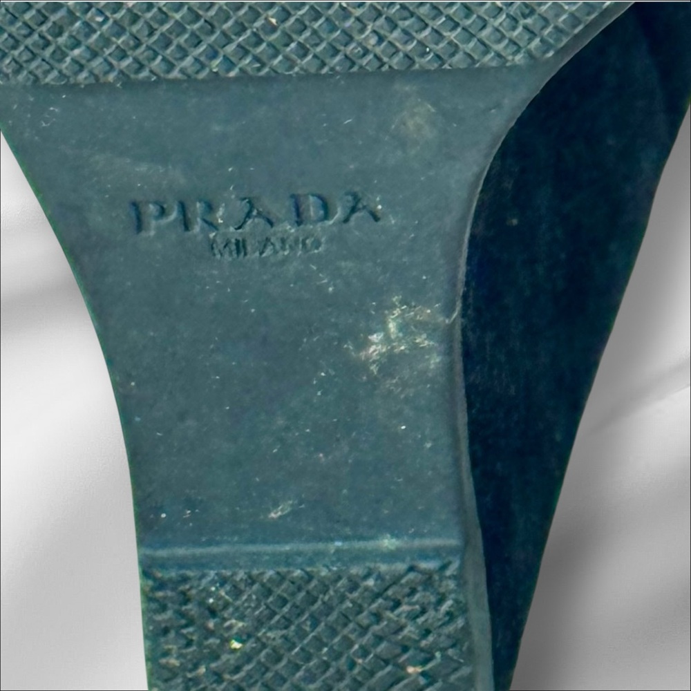 🖤 Prada Black Suede Wedge Ankle Boots - Size 37.5 (EU)✨ - Picture 11 of 11